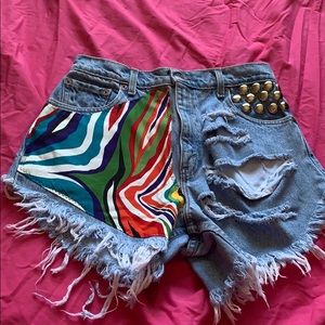 Blue Jean shorts custom made